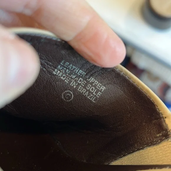 Eitenne Aigner - 8.5, beige/taupe slip ons heeled sandals - Picture 7 of 7